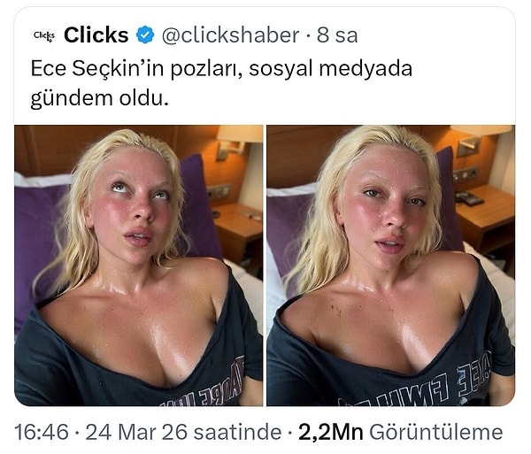 Meselenin fitilini ateşleyen ise “Clicks Haber” adlı X hesabının yaptığı paylaşım oldu.