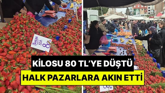 Mevsimi Başladı, Kilosu 80 TL'ye Düştü: Çilek Fiyatlarını Duyan Pazarlara Akın Etti