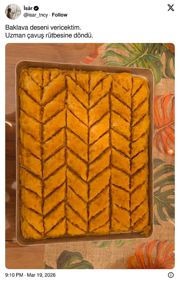 Ev baklavaları da...