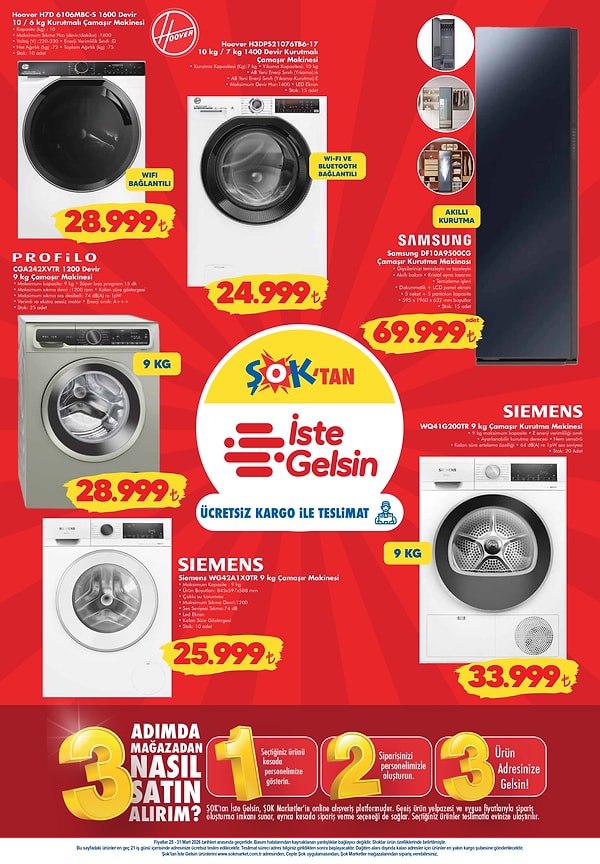 Hoover 1600 Devir 10/6 kg Kurutmalı Çamaşır Makinesi 28.999 TL