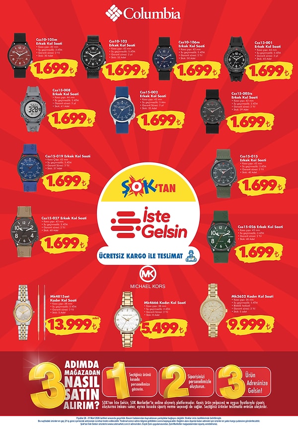Columbia ve Michael Kors Saat Modelleri