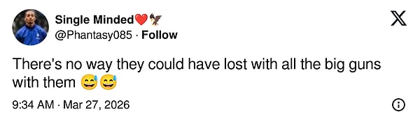 "Yanlarında bunca güçlü oyuncu varken kaybetmeleri imkansızdı 😅😅"