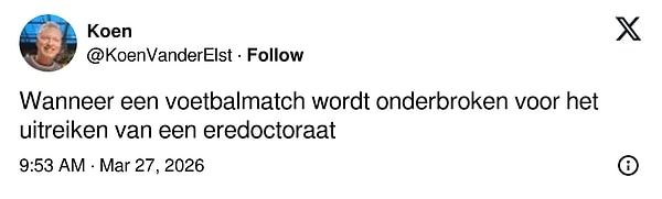 "Bir futbol maçının fahri doktora unvanı verilmesi için yarıda kesilmesi"