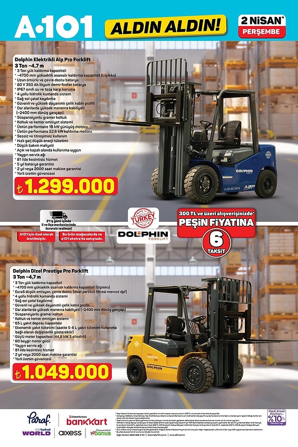 Dolphin Dizel Prestige Pro Forklift 1.049.000 TL