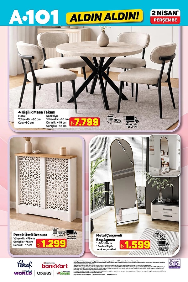 4 Kişilik Masa Takımı 7.799 TL