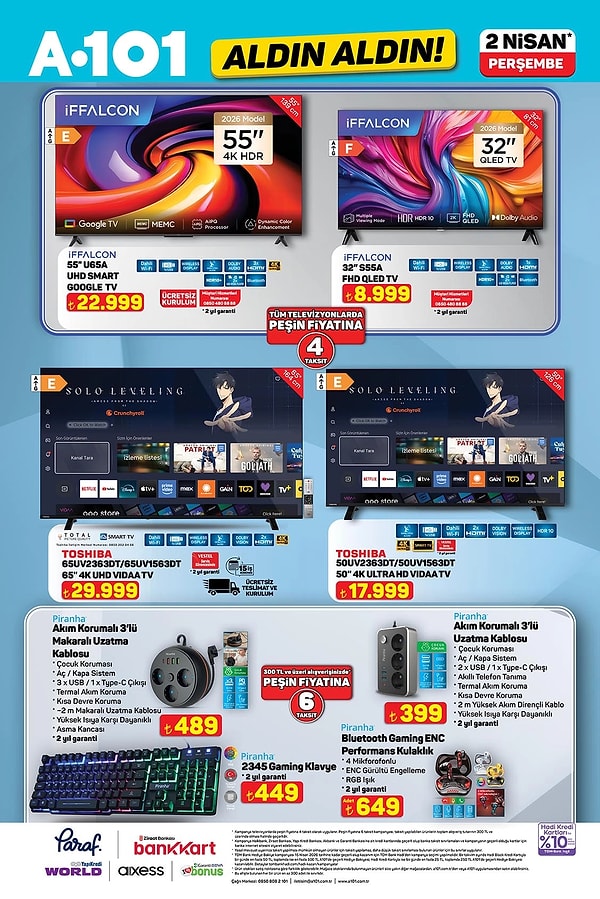 İffalcon 55" UHD Smart Google Tv 22.999 TL