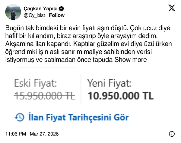 Bahsi geçen ilan şu şekilde: