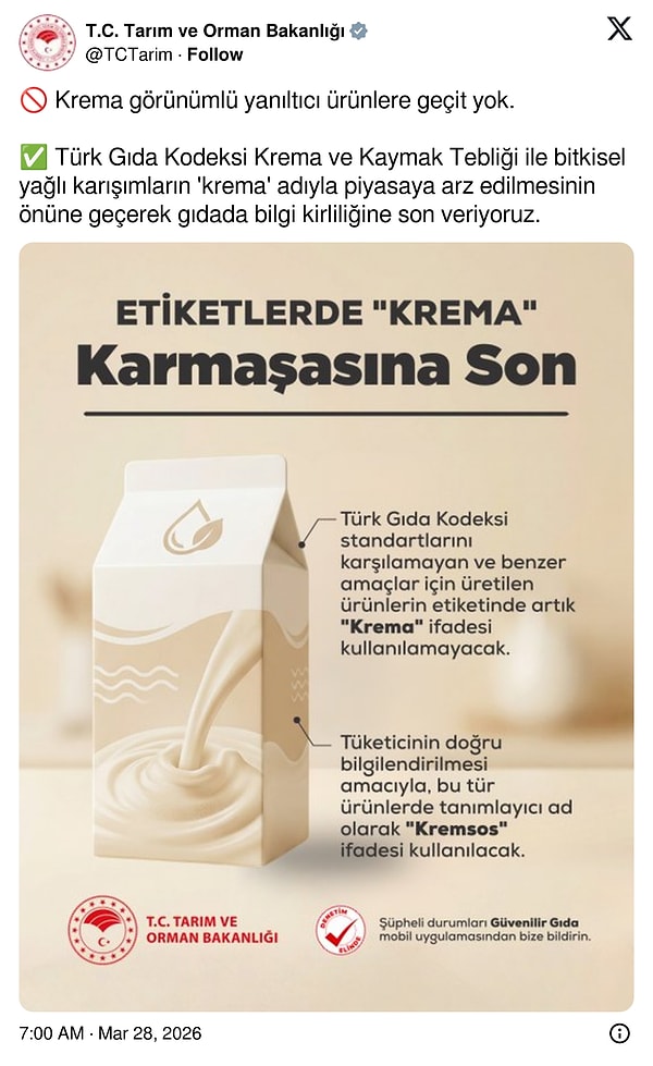 Krema neden değişti? Kremsos nedir?