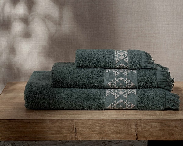 7. Mutfakta yeşil şıklık: Hereke 3'lü Havlu Seti!