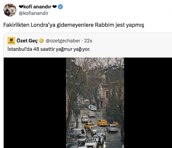 3 gündür aralıksız süren yağışlar sosyal medyanın da gündemine geldi.