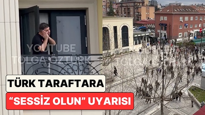 Milli Takımımıza Destek Olmak İçin Otelin Önünde Tezahürat Yapan Türkler Görevli Tarafından Uyarıldı