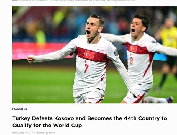 beIN Sports; Türkiye, Kosova'yı mağlup etti ve Dünya Kupası'na katılan 44. ülke oldu.