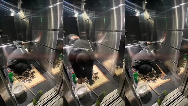 Yakalanan kuryeye asansör temizletildi.