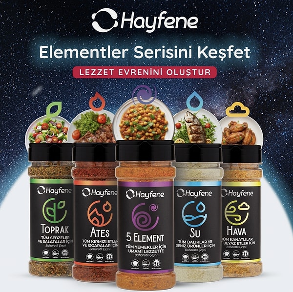Mutfakta elementlerin gücü: Hayfene 5'li Baharat Seti!