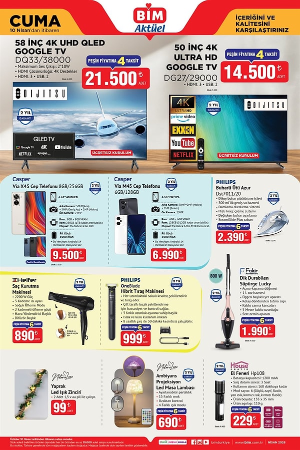 Dijitsu 58" 4K UHD QLED Google Tv 21.500 TL