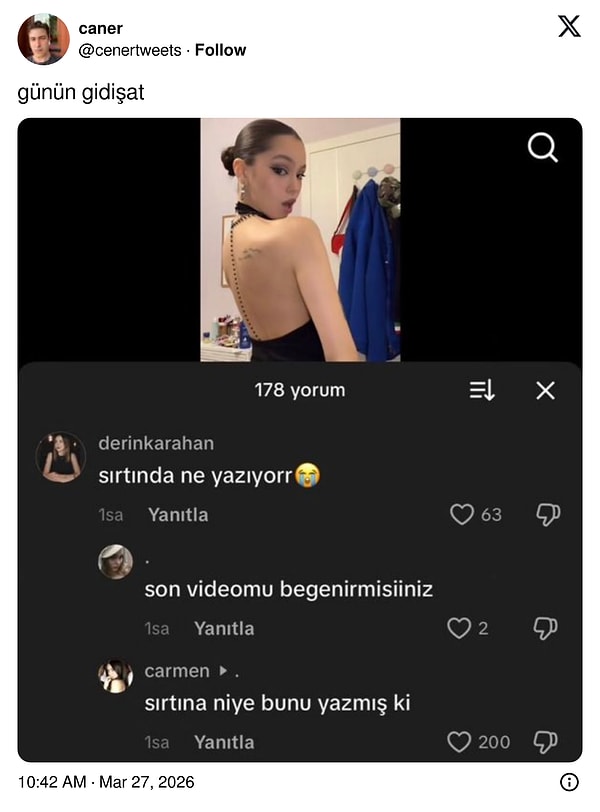 Belki öyle yazıyordur...