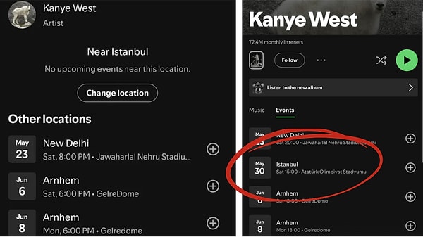 Son dönemde yeni turne hazırlıklarıyla adından söz ettiren Kanye West’in dünya turu planına Türkiye’nin de dahil olması hayranlarını heyecanlandırmıştı.