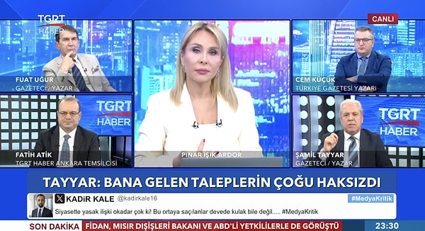 Gazeteci Şamil Tayyar, katıldığı programdaki sözleriyle dikkat çekti.