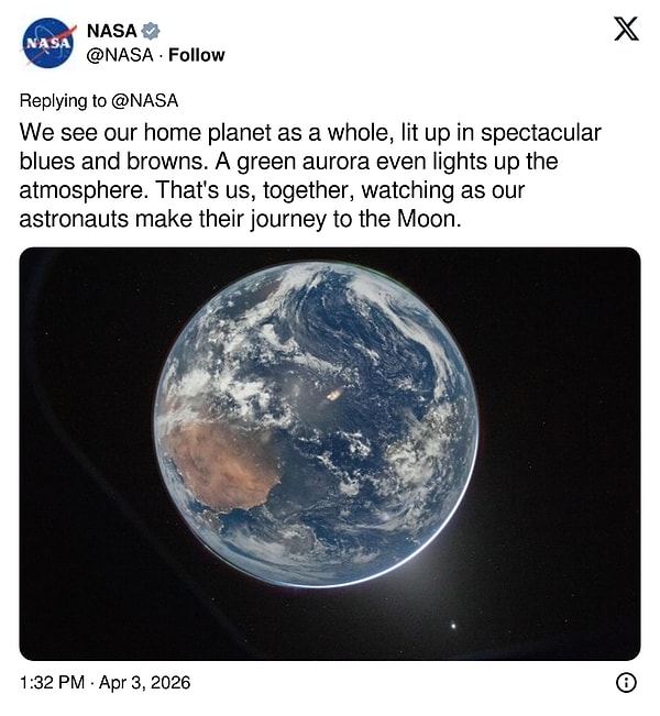 NASA, görüntüleri şu sözlerle paylaştı 👇🏻