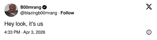 "Bakın, işte biz."