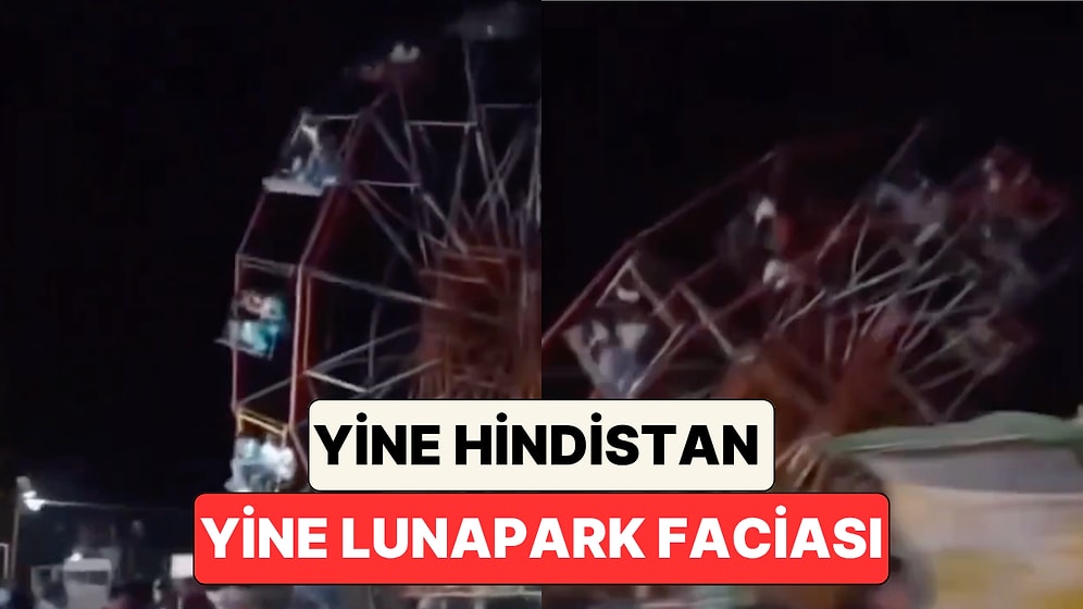 Hindistan'da Bir Lunaparkta 18 Metrelik Bir Dönme Dolap İnsanlar Eğlendiği Sırada Devrildi
