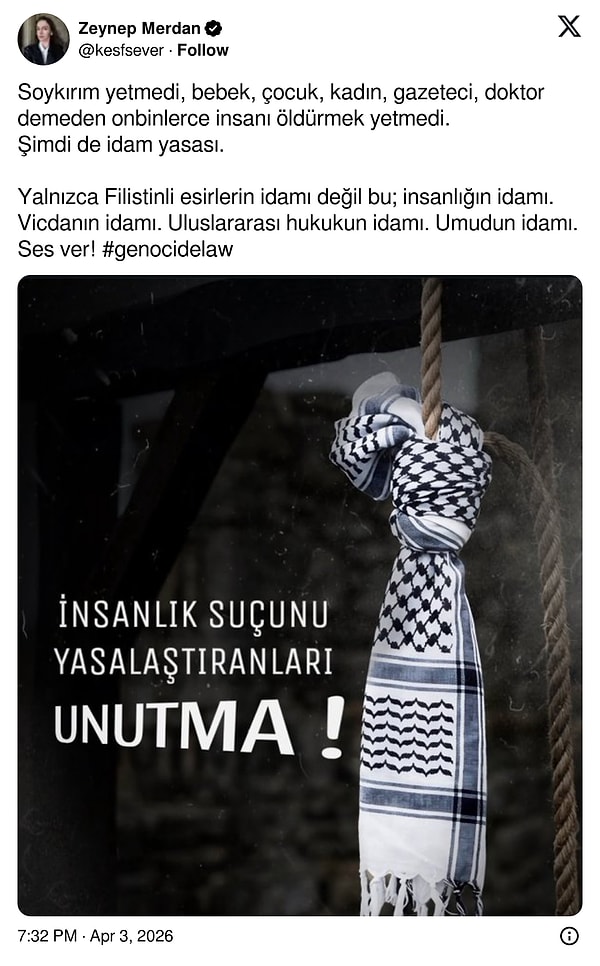 İsrail'in soykırım idam yasasına sosyal medyadan da tepkiler 👇