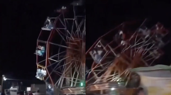 Terror in India as 18-Meter Ferris Wheel Topples Over with Riders on Board During Fairground Festivities