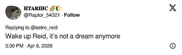 "Uyan Reid, artık bu bir rüya değil."