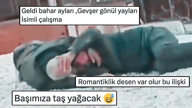 Sarılarak Sokakta Yatan İki Erkek Birbirinin Başından Aşağı Taş Döktü!