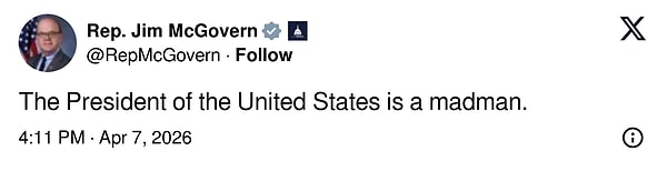 Temsilciler Meclisi Üyesi Jim McGovern’in paylaşımı 👇