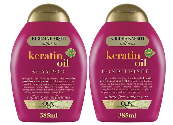 Kırılma karşıtı güç: OGX Keratin Oil 2'li Bakım Seti!
