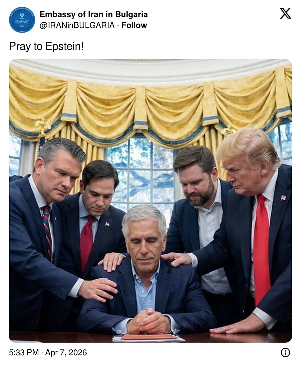 Bulgaristan Büyükelçiliği ise Epstein göndermesinde bulundu.