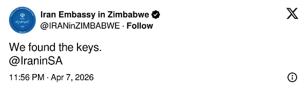 Hürmüz Boğazı'nın kapatılmasına Trump'ın öfkelenmesi üzerine "Anahtarı kaybettik" şakası yapılmıştı.