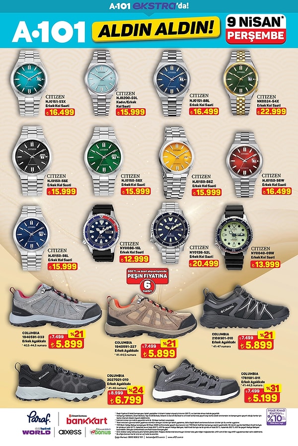 CITIZEN Saat Modelleri ve Columbia Ayakkabılar