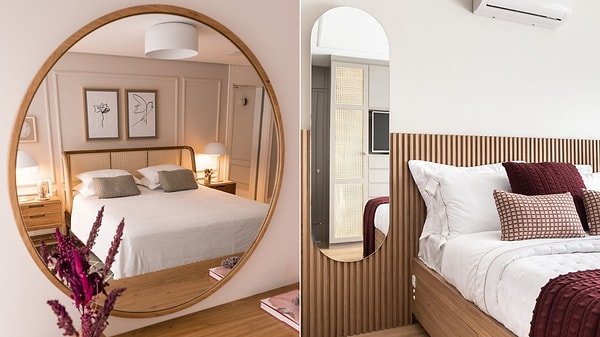 Duvar aynaları ile ışığı ve alanı katlayın.