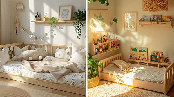 3. Montessori tarzı yer yatakları...