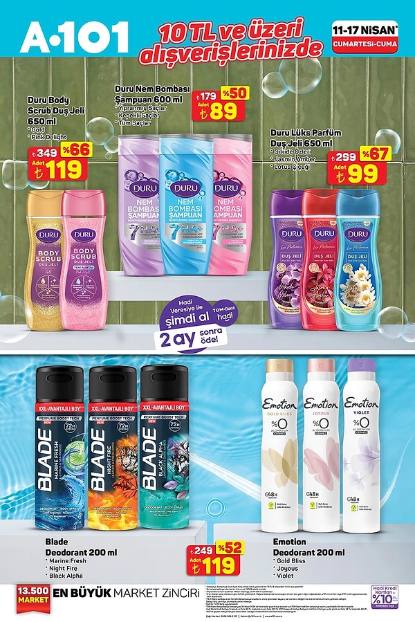 10 TL ve üzeri alışverişlerde;