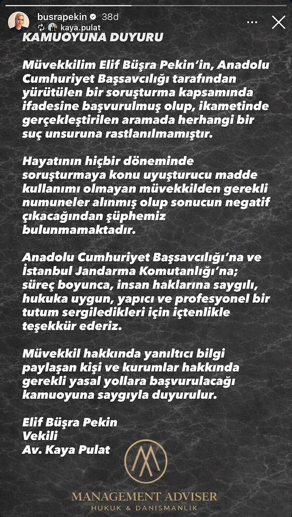 İşte Büşra Pekin'in avukatının o açıklaması: