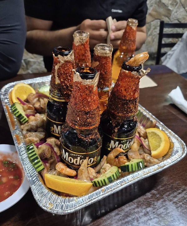 5. Şişelerce karides...