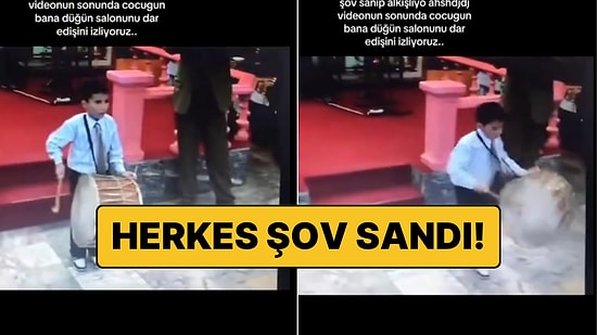 Amcasının Düğününde Davul Çalarken "Yanlışlıkla" Şova Başlayıp Alkışlanan Çocuk