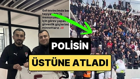 Elazığsporlu Futbolcu Gol Sevincini Polis Memurunun Üzerine Atlayarak Kutladı