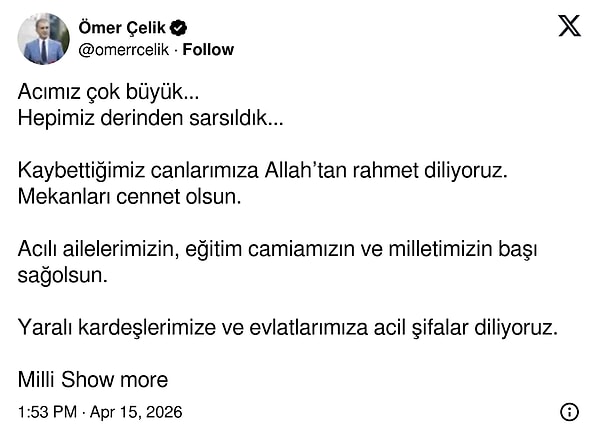 "Hepimiz derinden sarsıldık."