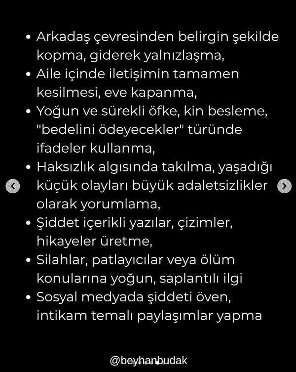 "Ebeveynlerin dikkatli olması gereken bazı işaretler var."