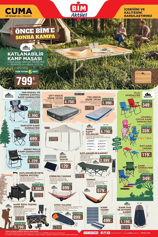 Katlanabilir Kamp Masası 799 TL
