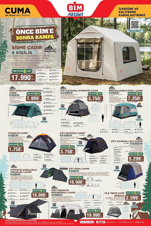 North Pacific 6 Kişilik Şişme Çadır 17.990 TL