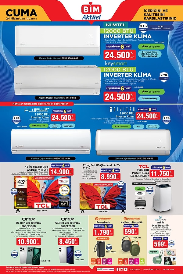 Kumtel 12.000 BTU Inverter Klima 24.500 TL