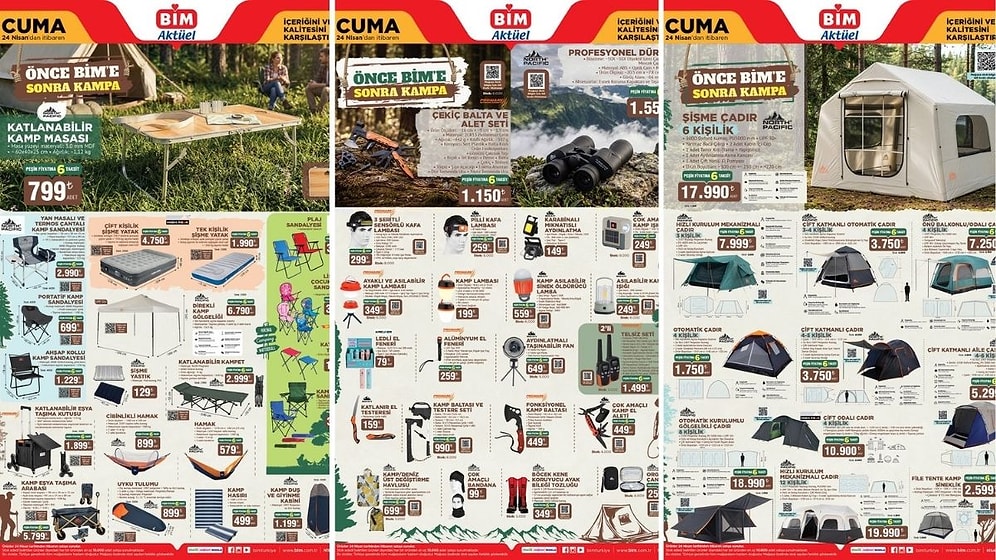 BİM'e Kamp Ürünleri Geliyor! 24 Nisan 2026 BİM Aktüel Kataloğu