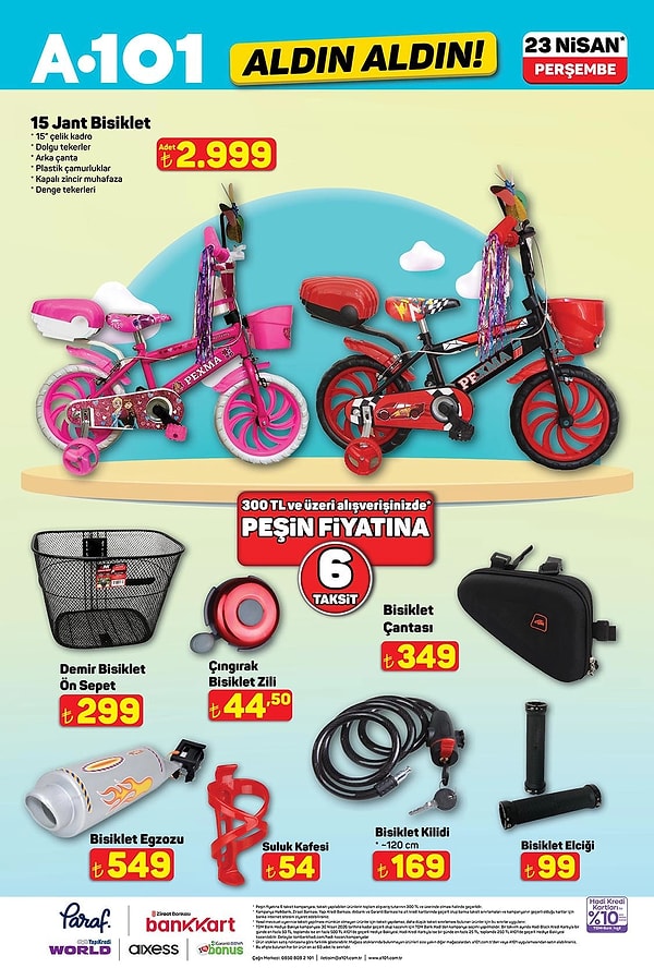 15 Jant Bisiklet 2.999 TL