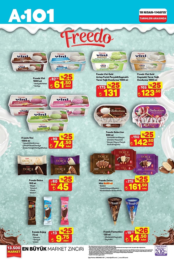 Freedo Dondurma Çeşitleri