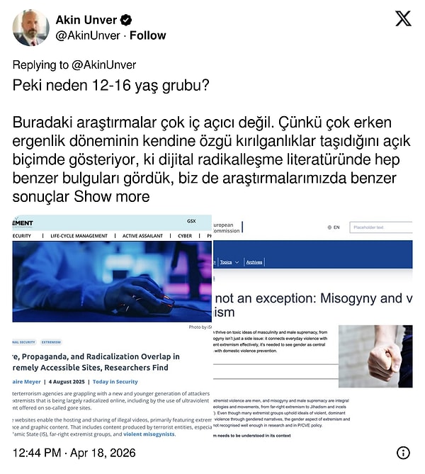 "13–16 yaş aralığı, duyguların daha baskın olduğu, ama yürütücü denetimin henüz tam yetişmediği bir dönem."